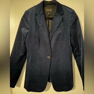 Banana Republic Blue Velvet Long Blazer Size 6